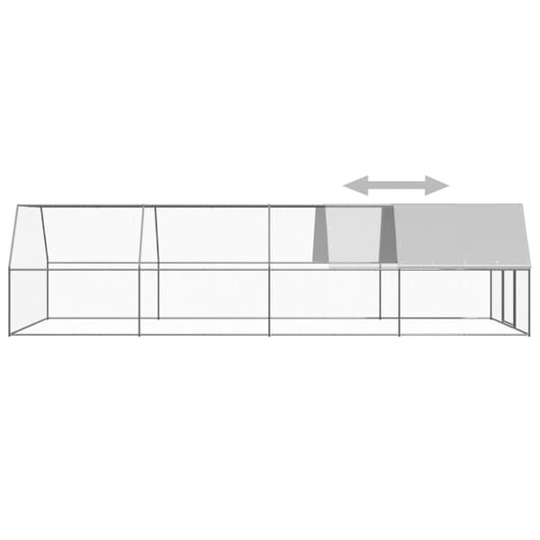 Hönsbur för utomhusbruk 3x8x2 m galvaniserat stål - Bur - Burar - Home & Living