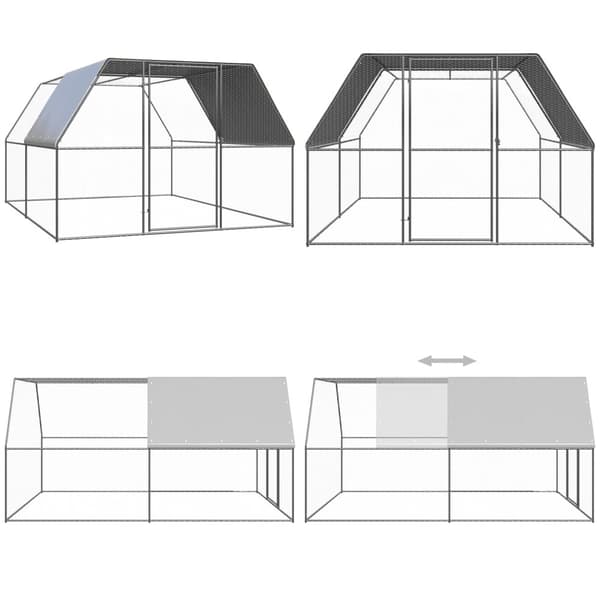 Hönsbur för utomhusbruk 3x4x2 m galvaniserat stål - Bur - Burar - Home & Living