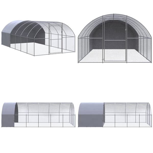 Hönsbur för utomhusbruk 3x6x2 m galvaniserat stål - Hönsbur - Hönsburar - Home & Living