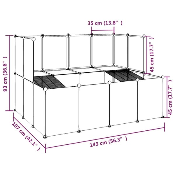 Lille dyrebur 143x107x93 cm PP og stål sort - Dyrebur - Dyrebure - Home & Living