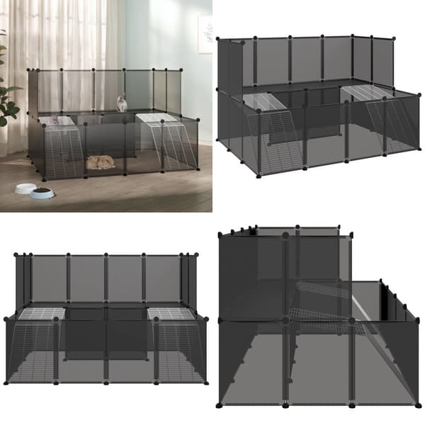 Lille dyrebur 143x107x93 cm PP og stål sort - Dyrebur - Dyrebure - Home & Living