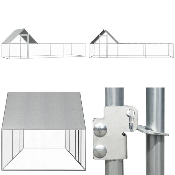 Hönsbur 6x2x2 m galvaniserat stål - Hönsbur - Höns Bur - Home & Living