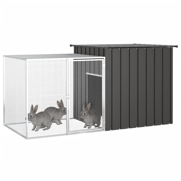 Kaninbur antracit 200x91x100 cm galvaniserat stål - Kaninbur - Kaninburar - Home & Living