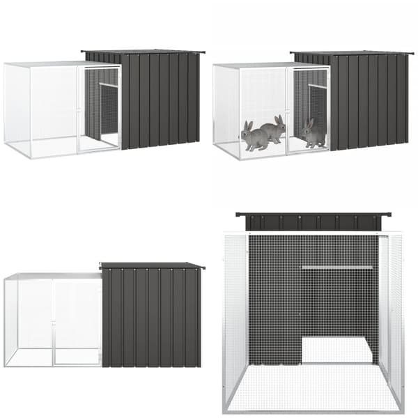 Kaninbur 200x91x100 cm galvaniseret stål antracitgrå - Kaninbur - Kaninbure - Home & Living