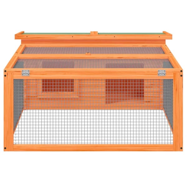 Kaninbur 117,5x97x47,5 cm massivt fyrretræ brun - Kaninbur - Kaninbure - Home & Living