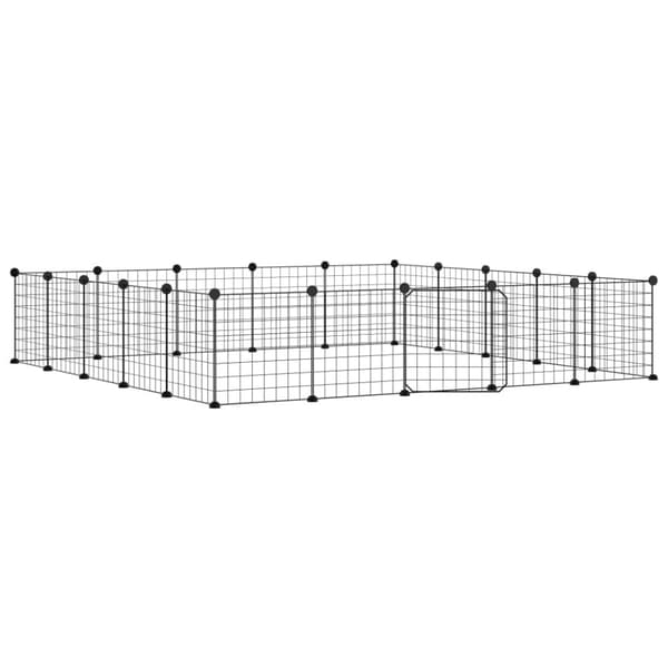 Hundgård svart 20 paneler 35x35 cm stål - Djurbur - Djurburar - Home & Living