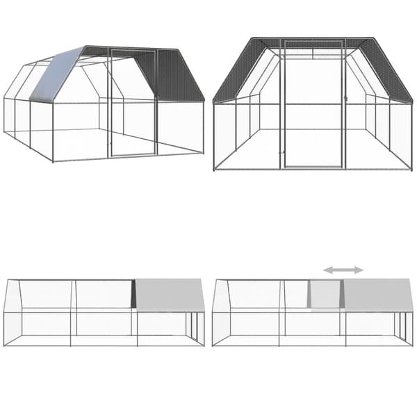 Hönsbur för utomhusbruk 3x6x2 m galvaniserat stål - Bur - Burar - Home & Living