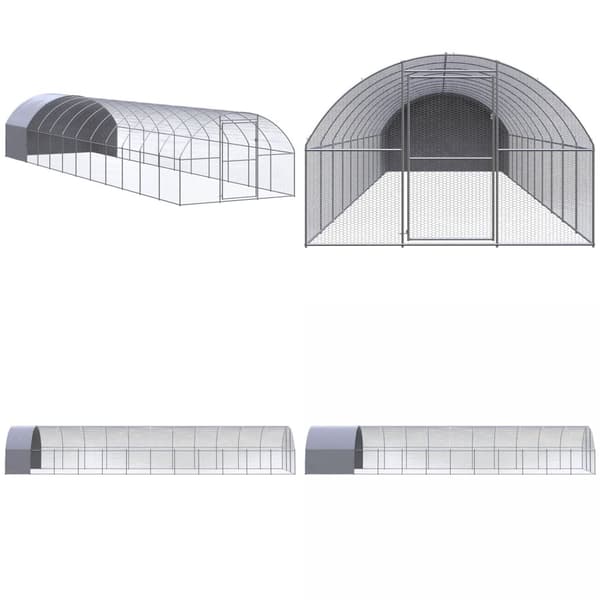 Kanojen ulkohäkki 3x12x2 m galvanoitu teräs - Kanahäkki - Kanahäkit - Home & Living