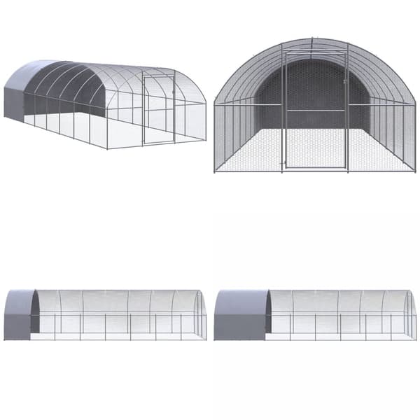 Hönsbur för utomhusbruk 3x8x2 m galvaniserat stål - Hönsbur - Hönsburar - Home & Living