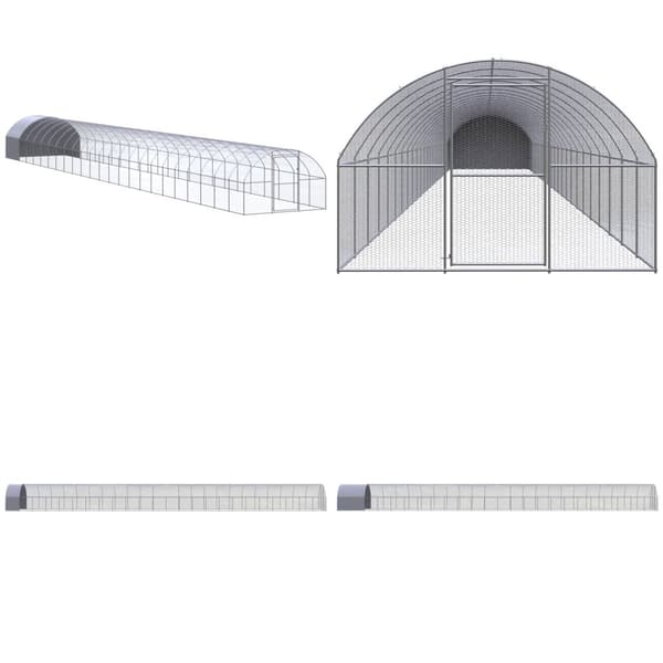 Hönsbur för utomhusbruk 3x24x2 m galvaniserat stål - Hönsbur - Hönsburar - Home & Living