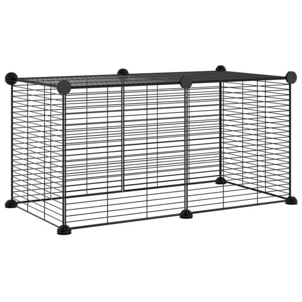 Husdjursbur svart 8 paneler 35x35 cm stål - Djurbur - Djurburar - Home & Living