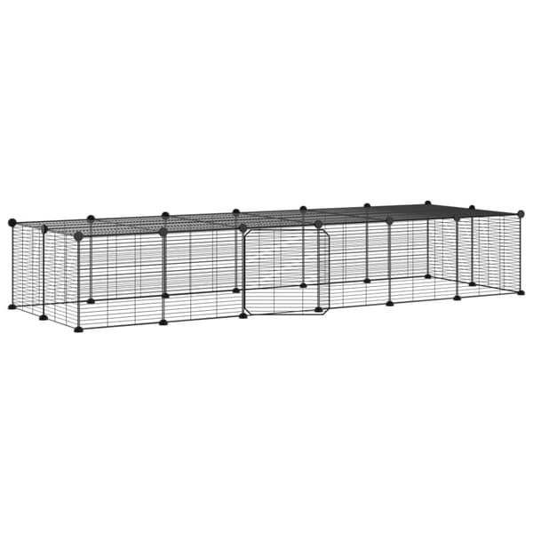 28-panels kæledyrsindhegning med låge 35x35 cm stål sort - Kæledyrsbur - Kæledyrsbure - Home & Living
