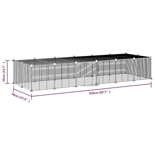 28-panels kæledyrsindhegning med låge 35x35 cm stål sort - Kæledyrsbur - Kæledyrsbure - Home & Living