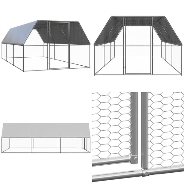 Hønsegård 3x6x2 m galvaniseret stål - Hønsegård - Hønsegårde - Home & Living