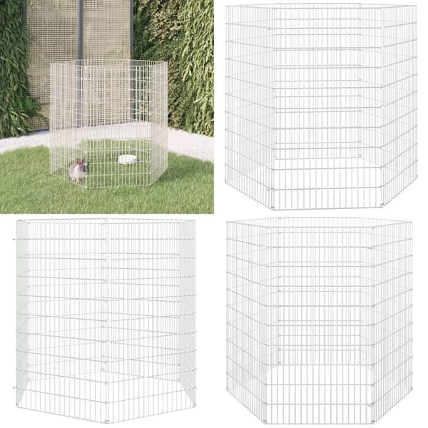 6-panels kaninbur 54x100 cm galvaniseret jern - Kaninbur - Kaninbure - Home & Living