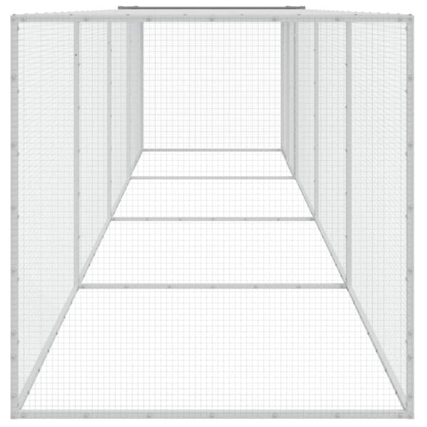 Kanahäkki katolla vaaleanharmaa 403x98x90 cm galvanoitu teräs - Kanahäkki - Kanahäkit - Home & Living