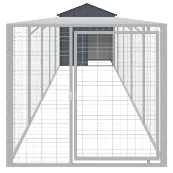Hönshus med gård antracit 117x609x123 cm galvaniserat stål - Hönshus - Hönsbur - Home & Living