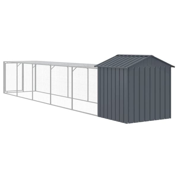 Hönshus med gård antracit 117x609x123 cm galvaniserat stål - Hönshus - Hönsbur - Home & Living