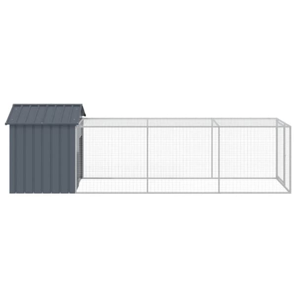 Kanakoppi/ulkotila antrasiitti 117x405x123 cm galvanoitu teräs - Kanahäkki - Kanahäkit - Home & Living