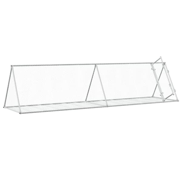 kaninbur 400x105x91 cm galvaniseret stål sølvfarvet