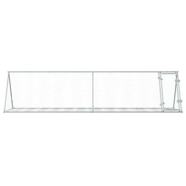 kaninbur 400x105x91 cm galvaniseret stål sølvfarvet