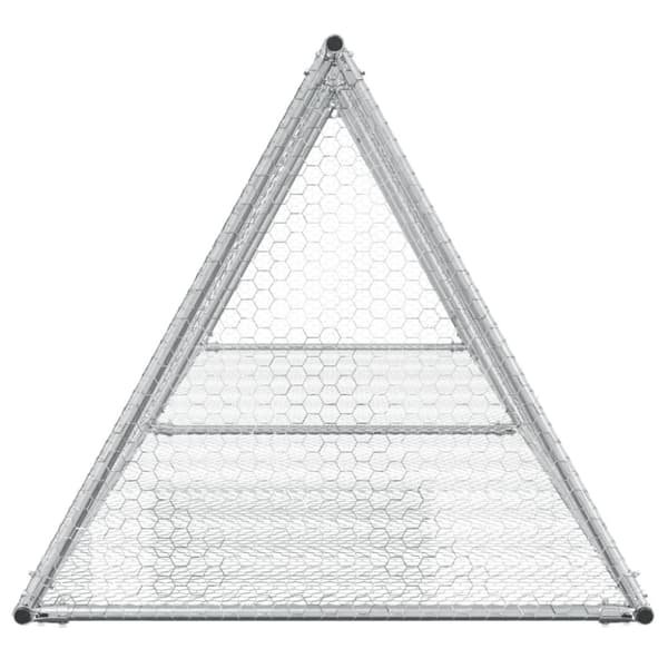 kaninbur 400x105x91 cm galvaniseret stål sølvfarvet