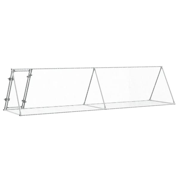 kaninbur 400x105x91 cm galvaniseret stål sølvfarvet