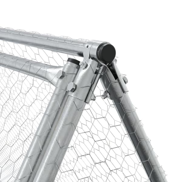 kaninbur 400x105x91 cm galvaniseret stål sølvfarvet