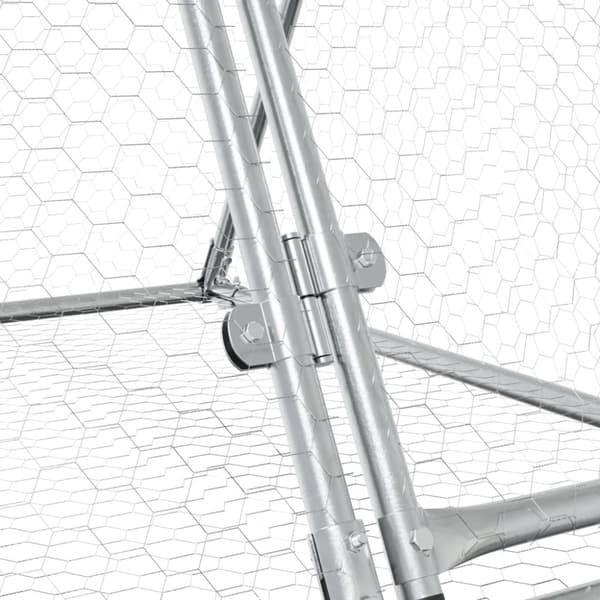 kaninbur 400x105x91 cm galvaniseret stål sølvfarvet