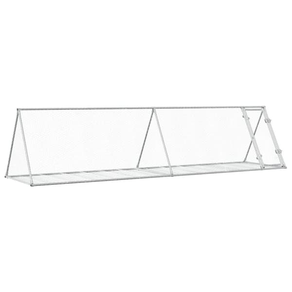 kaninbur 400x105x91 cm galvaniseret stål sølvfarvet