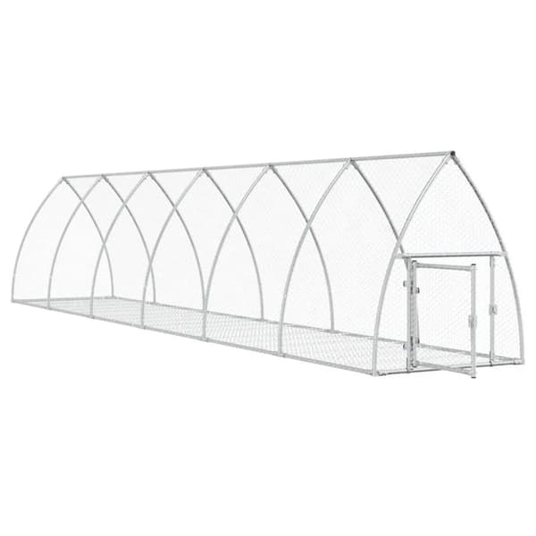 kaninbur 600x105x120 cm galvaniseret stål sølvfarvet