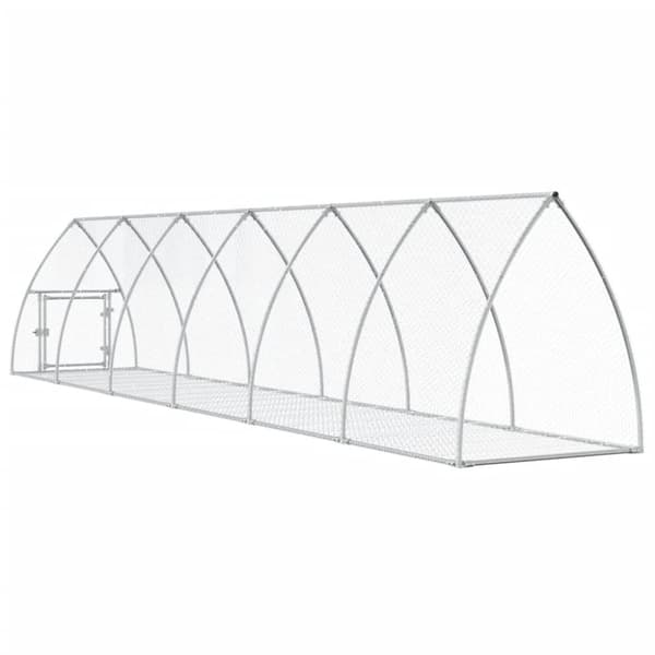 kaninbur 600x105x120 cm galvaniseret stål sølvfarvet