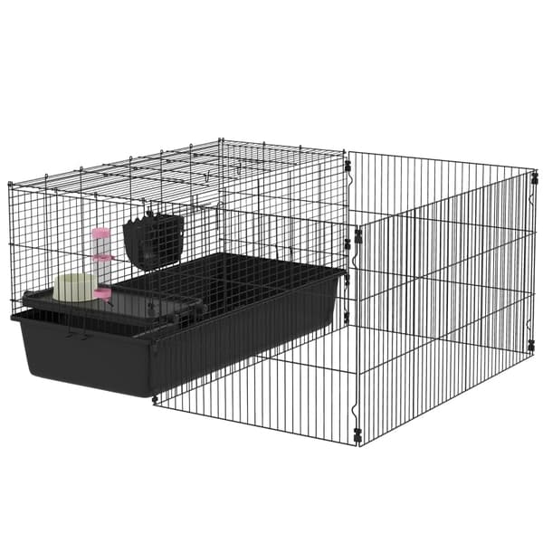 Rootz PawHut pieneläinhäkki - Marsun elinympäristö - Lemmikkieläinkotelo - Mukautuva muotoilu - Täydelliset tarvikkeet - Helppo pääsy - 112,5 cm x 99