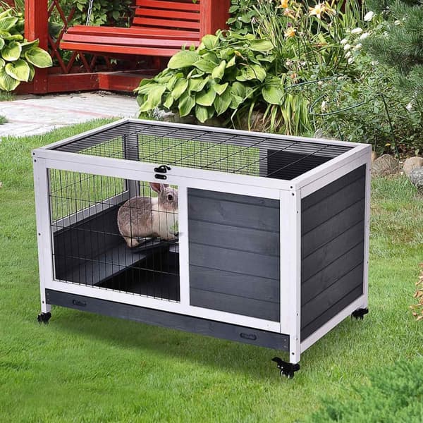 Rootz Rabbit Cage - Wit - Hauset, Metalli - 35,43 cm x 20,86 cm x 23,22 cm
