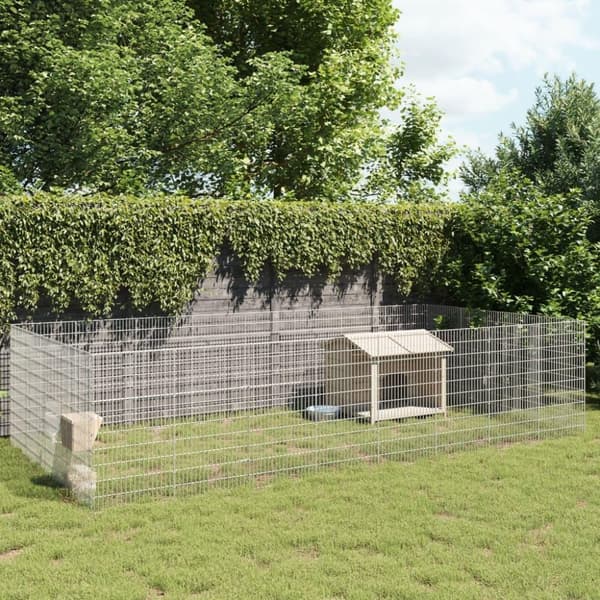 vidaXL kæledyrsindhegning 54x100 cm 24 paneler galvaniseret jern