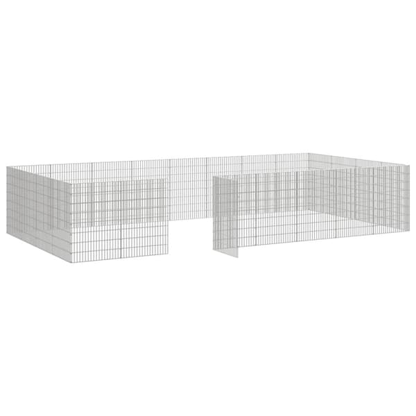 vidaXL kæledyrsindhegning 54x80 cm 24 paneler galvaniseret jern