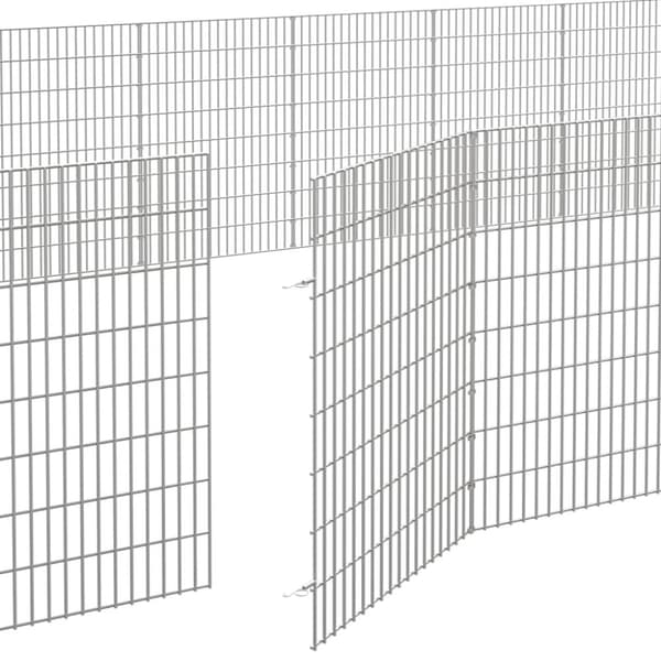 vidaXL kæledyrsindhegning 54x80 cm 24 paneler galvaniseret jern