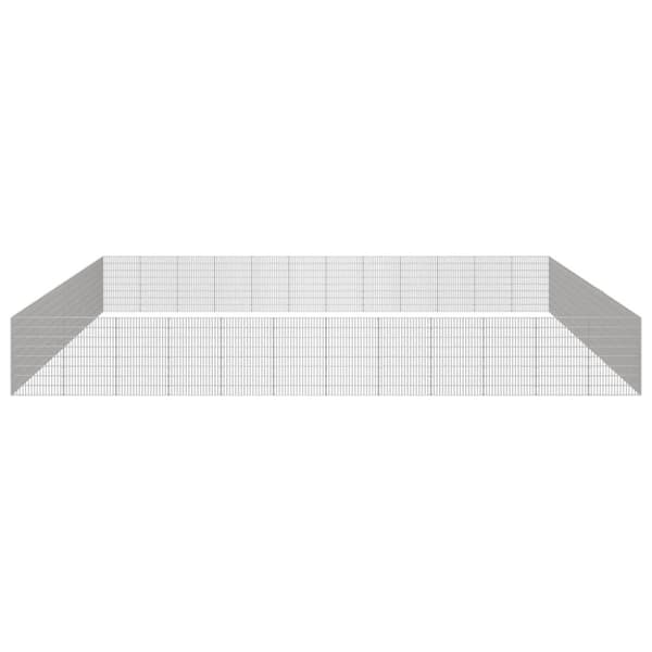 vidaXL kæledyrsindhegning 54x80 cm 48 paneler galvaniseret jern