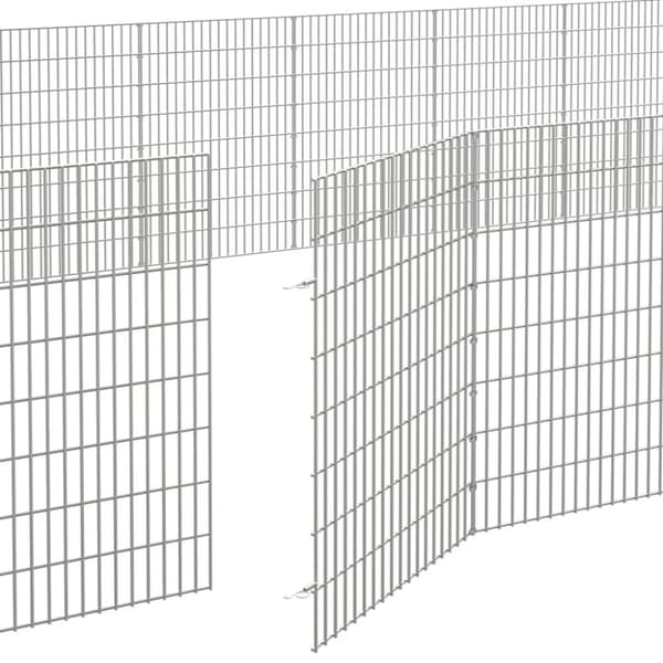 vidaXL kæledyrsindhegning 54x80 cm 48 paneler galvaniseret jern