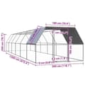 Pikkukuva 5 / 5: vidaXL Kanahäkki 3x12x2 m galvanoitu teräs