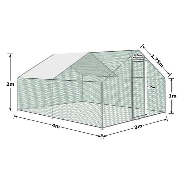 Hönshus - LARS360 - 3 x 4 x 2 m - UV-beständigt och vattentätt skuggtak
