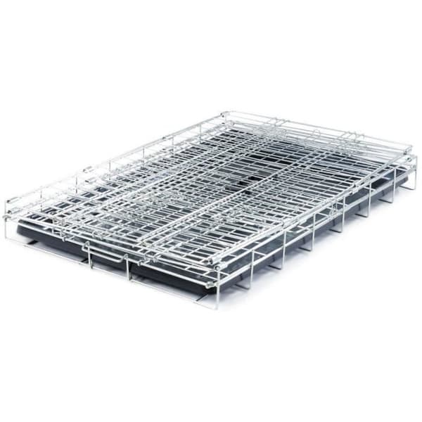 VADIGRAN Klassisk fällbar metallbur - 76 x 48 x 55 cm - Silver - För hundar