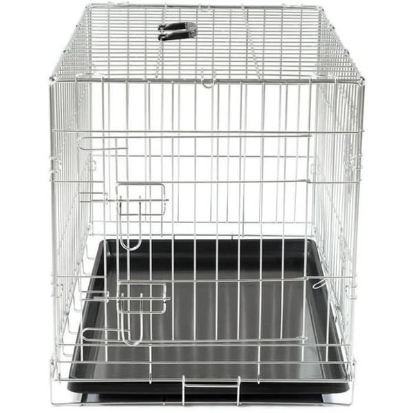 VADIGRAN Klassisk fällbar metallbur - 76 x 48 x 55 cm - Silver - För hundar