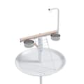 Miniatyrbild 7 av 10: Rootz Bird Table - Bird Abborre Stativ - Papegoja Lekställ - Stål & Trä - 2 skålar i rostfritt stål - Bärbar - 60cm x 138cm