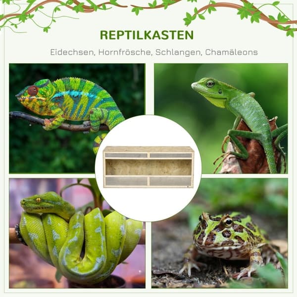 Rootz Terrarium - Krybdyrhabitat - Vivarium - OSB plader - Glasdøre - Termisk isolering - Varmemåtte integration - 120cm x 50cm x 50cm