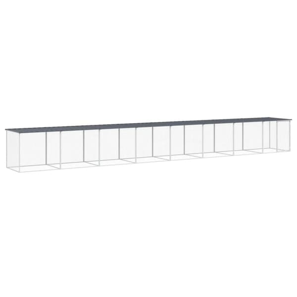 Hönsbur med tak antracit 803x98x90 cm galvaniserat stål