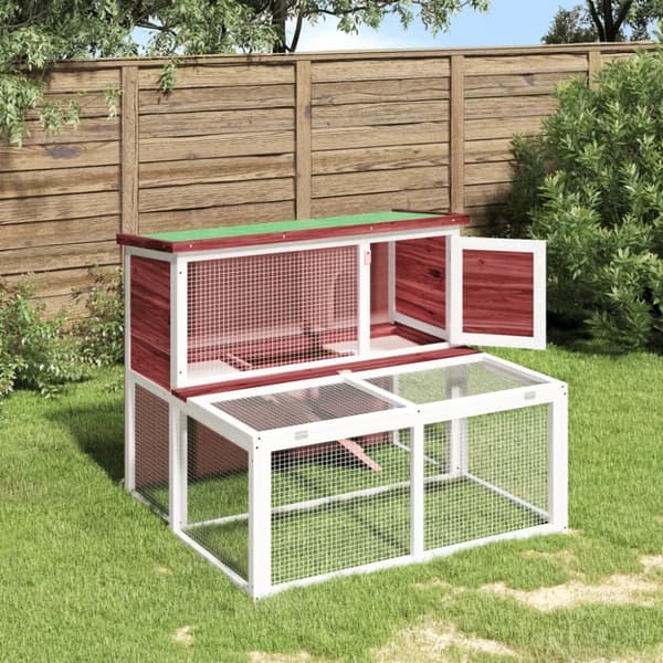 Kaninbur mocka 102x90x84,5 cm massiv furu