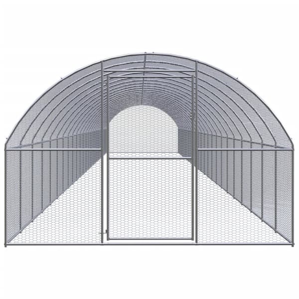 Hönsbur för utomhusbruk 3x24x2 m galvaniserat stål