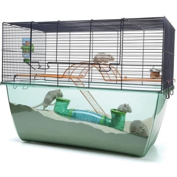 Bur - Habitat XL - Gerbils och Degus - Grön - Plast - 70x37x56 cm