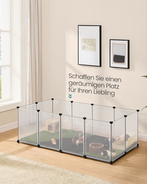 Rootz Small Animal Inclosure - Pet Kragegård - Trådpaneler - Oxford Stofpude - 143cm x 73cm x 46cm - PP Plast - ABS Plast - Hvid